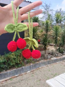 Handmade Crochet Cherry  charm