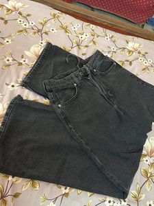 H&amp;M Stylish Dark Wash Wide Leg Jeans