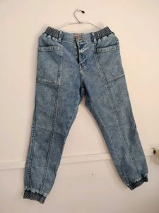 Acid Wash Denim Joggers