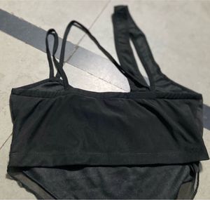 Black Asymmetrical Neck Top