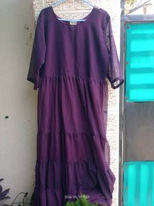 Purple Embroidered Gown