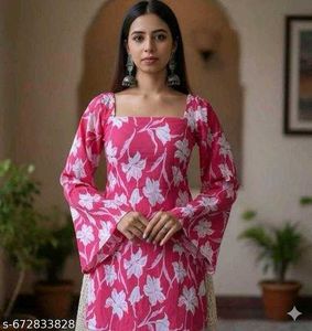 Kurta Corset Back Kurti - Pink Floral