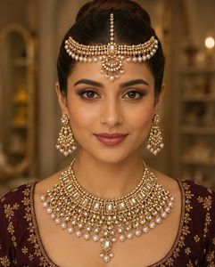 Exquisite Kundan & Pearl Necklace Set