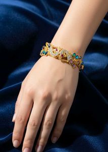 Gorgeous Peacock Crystal Cuff Bracelet