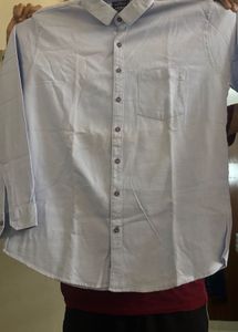 Light Blue Textured Button-Up Shirt