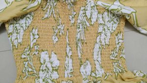 Yellow Floral Midi Dress