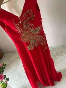 Stunning Red Embellished Evening Gown