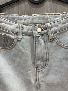 Light Wash Denim Micro-Mini Skirt