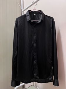 Sleek Black Button-Up Shirt