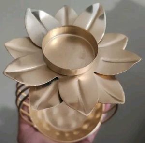 Gold Floral Candle Holder
