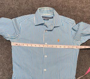 Ralph Lauren Girls/Women's Aqua Blue &amp; White Strip