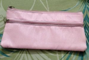 Elegant Pink Embroidered Pouch