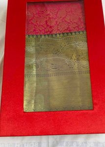 Stunning Pink &amp; Gold Brocade pure Silk Saree