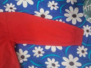 Red "Self-Portrait" Cropped Sweatshirt