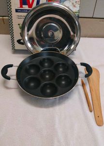 Non-Stick Kuzhi Paniyaram Pan with SS Lid