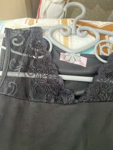 Fancy Black Strectable Nightwear