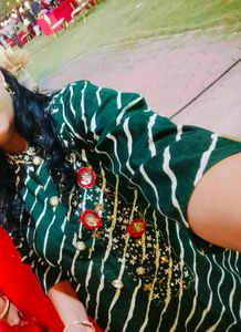 Elegant Green Kurta Set with handwork