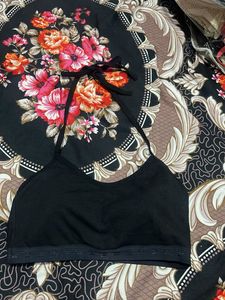 Comfortable Black Halter Bra free size bust