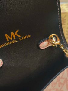 Michael Kors Pink Monogram Chain Bag