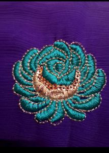 Purple Embroidered Sari