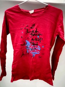 Red Full Sleeves T-Shirt