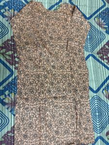 Peach Floral Kurta with Pants Set