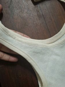 Cream Cropped Tank Top