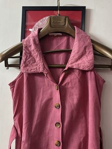 Pink Button-Down Dress
