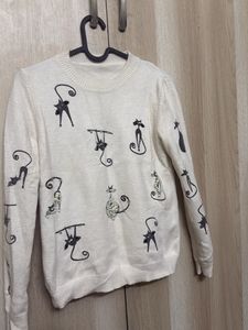 Cute Cat Print Sweater