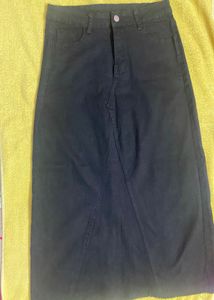 Black Denim Maxi Skirt