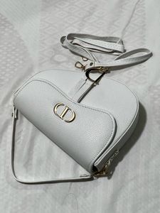 Dior inspired  White Saddle Handbag