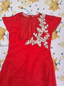 Stunning Red Embroidered Gown