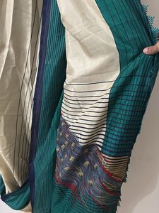 Elegant Peacock Print Saree with blouse