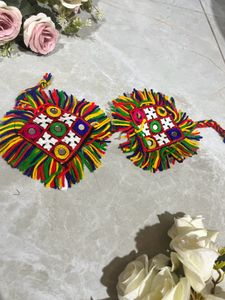 Boho Embroidered Pom Po
