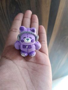 Cute Purple Teddy Bear Figurine