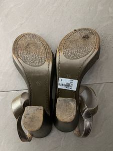 Women's Gold Glitter Wedge Sandals