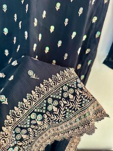 Black beautiful embroidered motif Suit Pallazo set