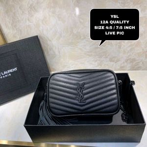 YSL Black Quilted Lou Mini leather shoulder bag WD