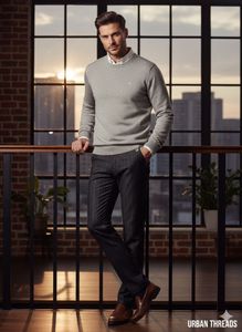 Vintage Dark Wash Pinstripe Denim Trousers – Slim
