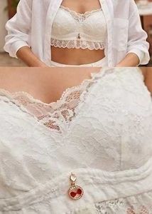 White Lace Bralette with Charm crop top