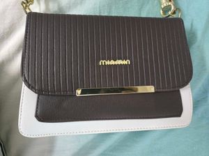 Chic Brown  &amp; White Crossbody Bag