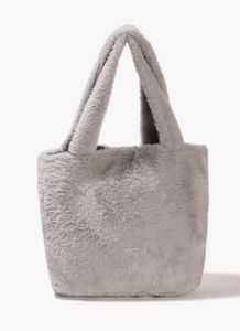 Grey Faux Fur Handbag