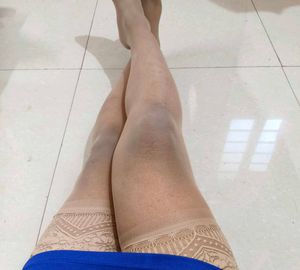 free size thigh  high nude stockings