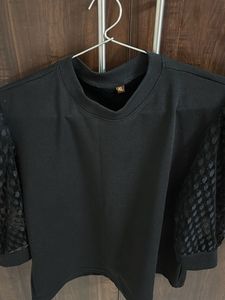 Chic Black Puff Sleeve Top