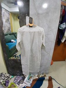 Striped Linen Kurta Dress