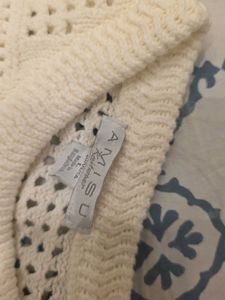 Cream Crochet Knit Sweater