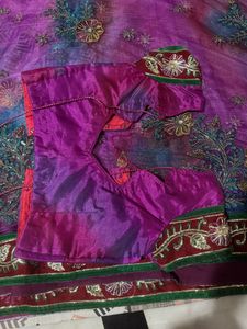 Embroidered Tie-Dye Net Saree
