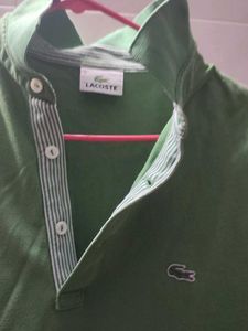 lacoste green tennis polo tshirt size