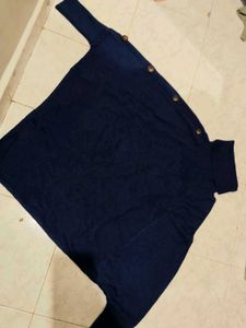 Navy Blue Button Detail Sweater