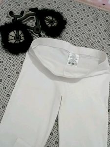 White Cotton Leggings for Girls